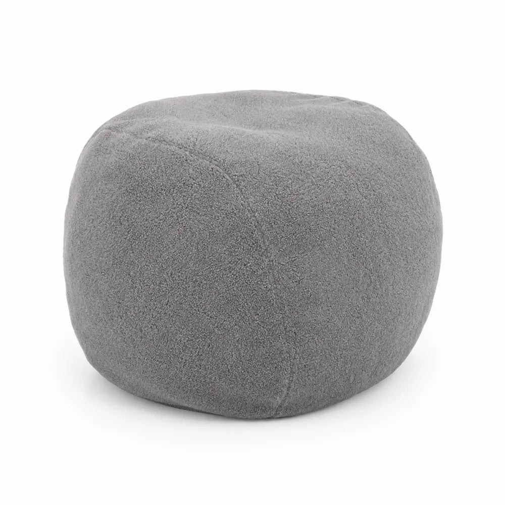 Runder Sitzsack aus Teddy-Fleece Grau 70 cm
