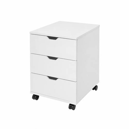 Rollcontainer mit 3 Schubladen Weiß MDF